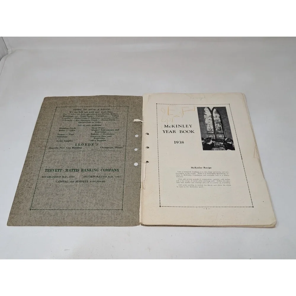 Mckinley Foundation University of Illinois Yearbook Vintage‎ Antique 1938 Church